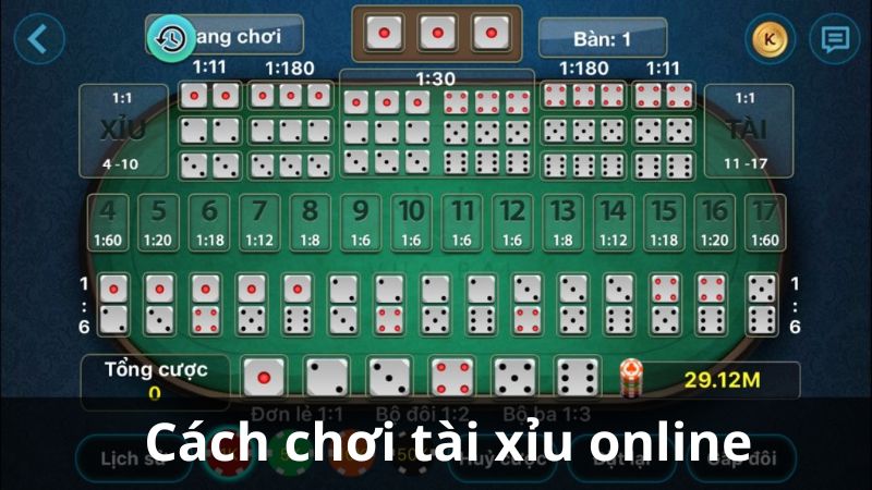 Cách chơi tài xỉu online